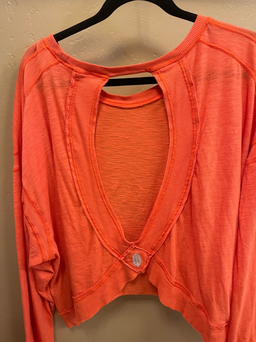 FP Movement by Free People Coral Open-Back Long Sleeve Top